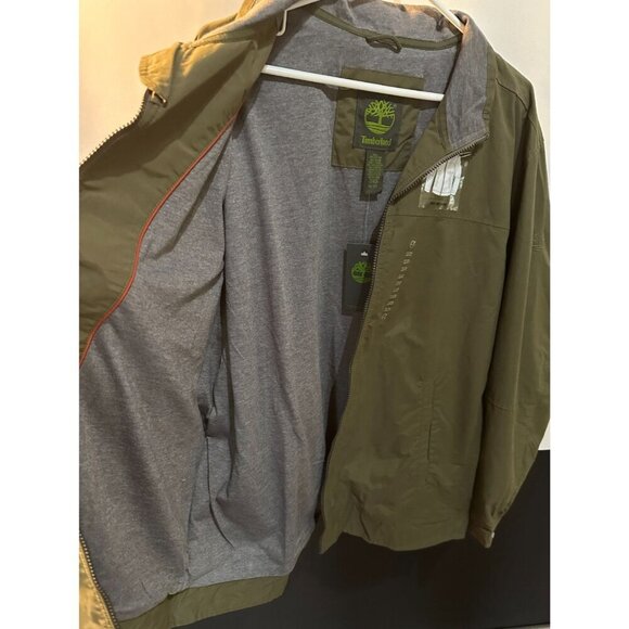 NWT Mens Timberland Fleece Lined Green water resistant windbreaker jacket SZ XL - Picture 10 of 12